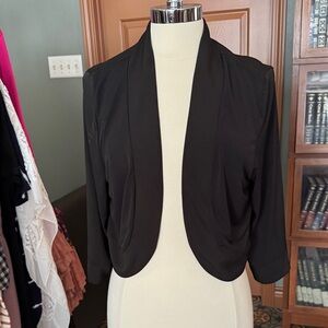 Black Women's Open Front Cropped Jacket